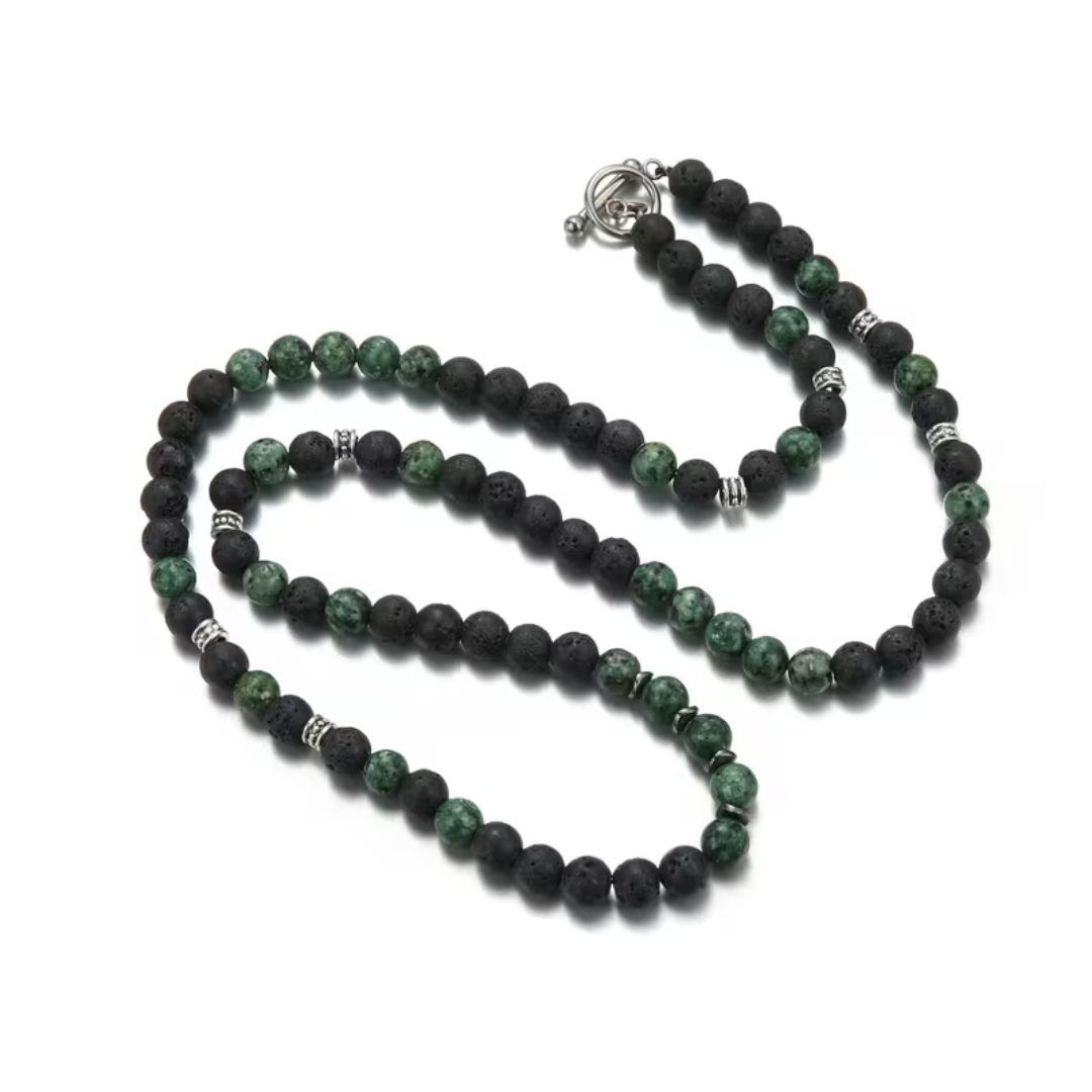 Qara-Yaşıl Muncuqlu Kişi Boyunbağı