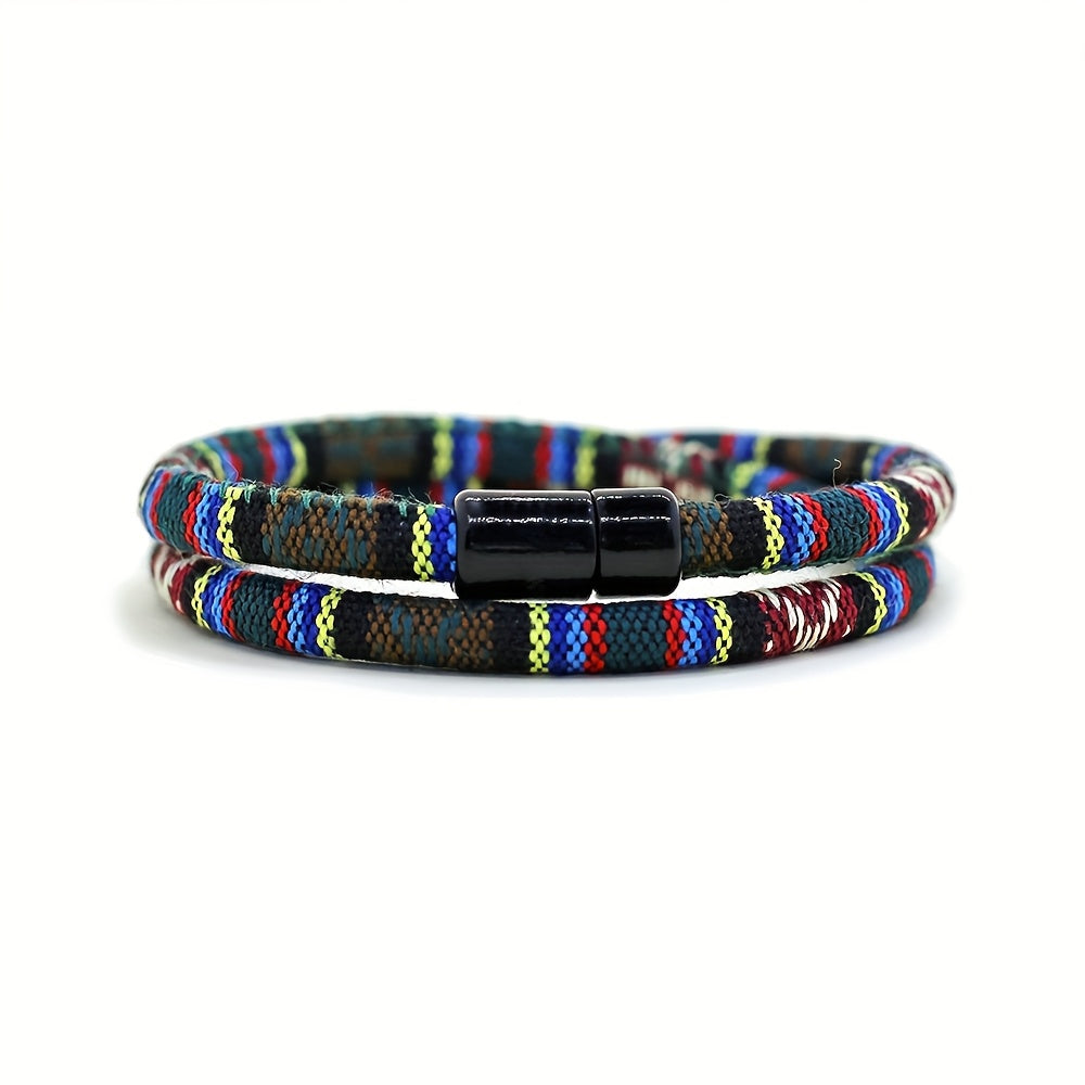 Boho Üslublu Rəngli Toxuma Kişi Bilərziyi