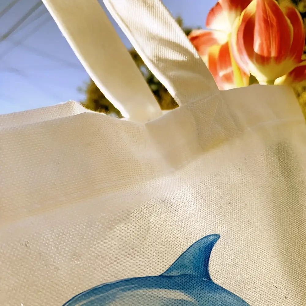 Delfin Dizaynlı Kətan Çanta